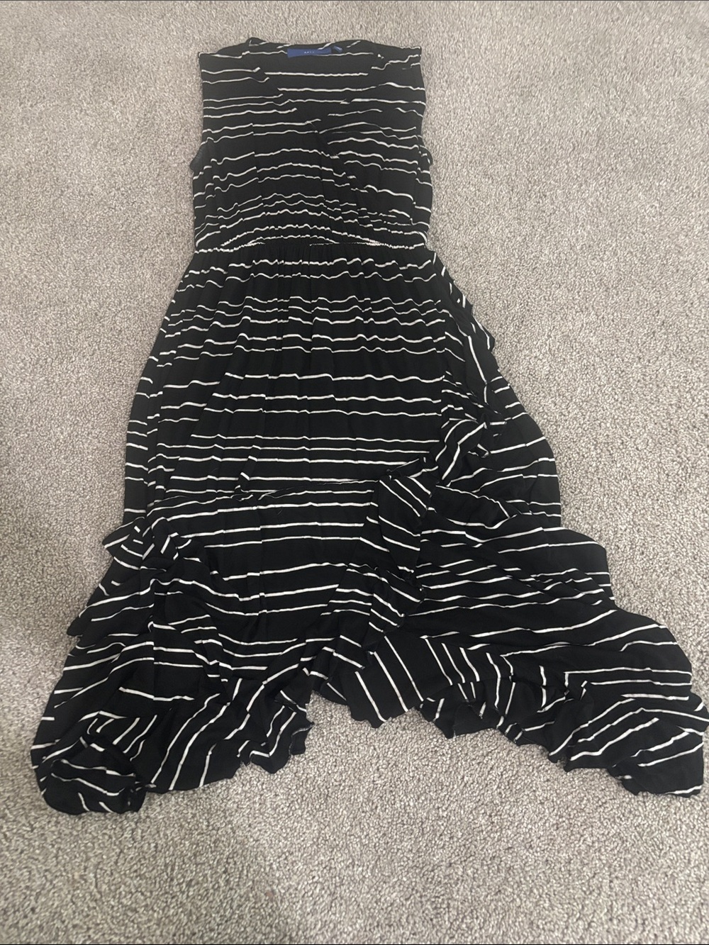 Apt. 9 Black Maxi Dress with White Stripes